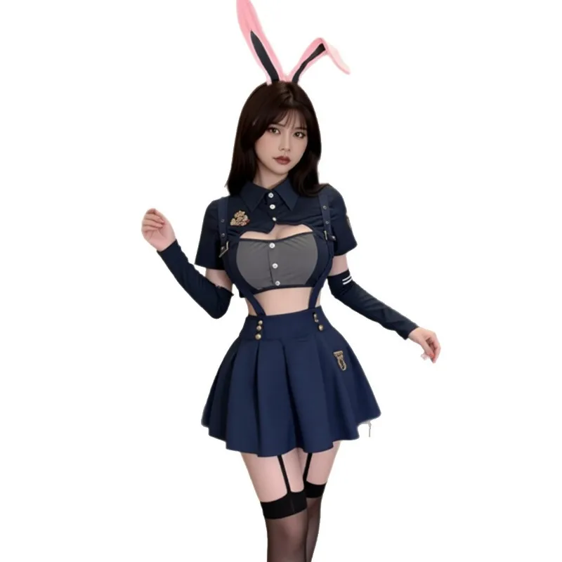 Sexy Nightclub Wear Sexy Bunny Policewoman Officer Uniform Pure Desire Bunny Girl Short Skirt Flirting Pajama Sets Charming
Sexy Nightclub Wear Sexy Bunny Policewoman Officer Uniform Pure Desire Bunny Girl Short Skirt Flirting Pajama Sets Charming