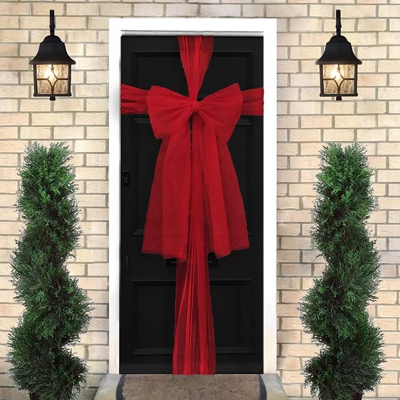 Red Organza Bow Christmas Door Decorations DIY Large Bow Front Door Tree Home Ornaments Party Wedding New Year Decor
Red Organza Bow Christmas Door Decorations DIY Large Bow Front Door Tree Home Ornaments Party Wedding New Year Decor