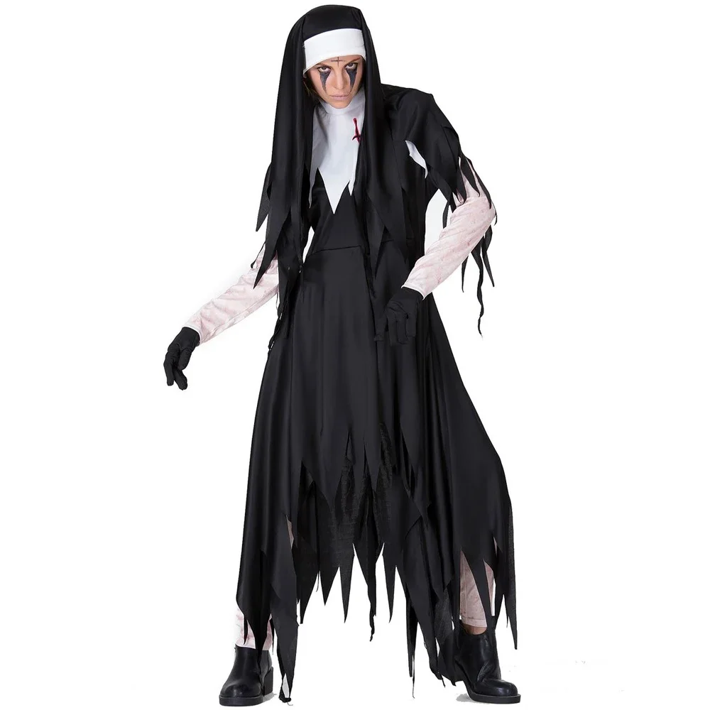 Halloween Party Costume Black Women Sexy Nun Costume Arabic Religion Monk Ghost Uniform Irregular Dress
Halloween Party Costume Black Women Sexy Nun Costume Arabic Religion Monk Ghost Uniform Irregular Dress