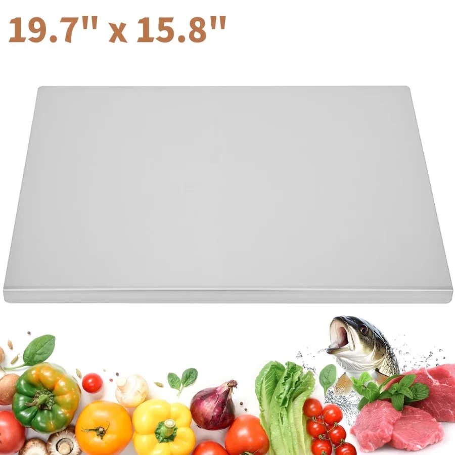 19.7" x 15.8" Stainless Steel Cutting Boards for Kitchen Chopping Boards with Lip Pastry Board for Countertop Cutting Meats Fru
19.7" x 15.8" Stainless Steel Cutting Boards for Kitchen Chopping Boards with Lip Pastry Board for Countertop Cutting Meats Fru