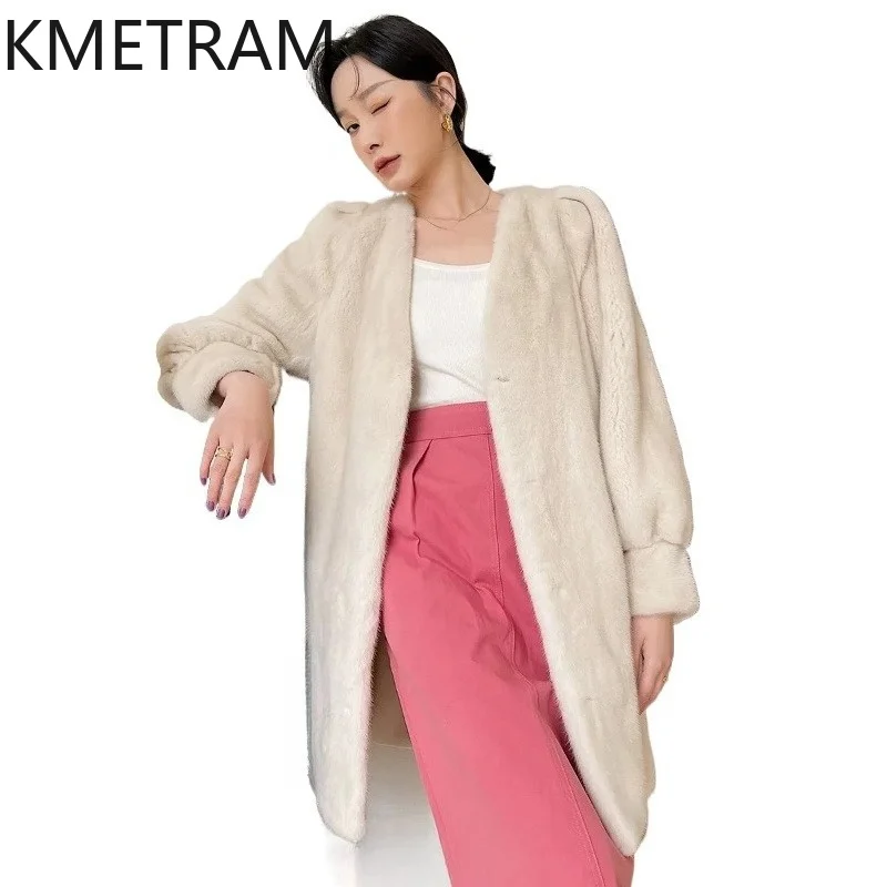 KMETRAM Natural Mink Fur Jacket Women Warm Winter Real Fur Coat Lantern Sleeve V-Neck Fur Coats Woman Clothes 2026 шуба женская
KMETRAM Natural Mink Fur Jacket Women Warm Winter Real Fur Coat Lantern Sleeve V-Neck Fur Coats Woman Clothes 2026 шуба женская