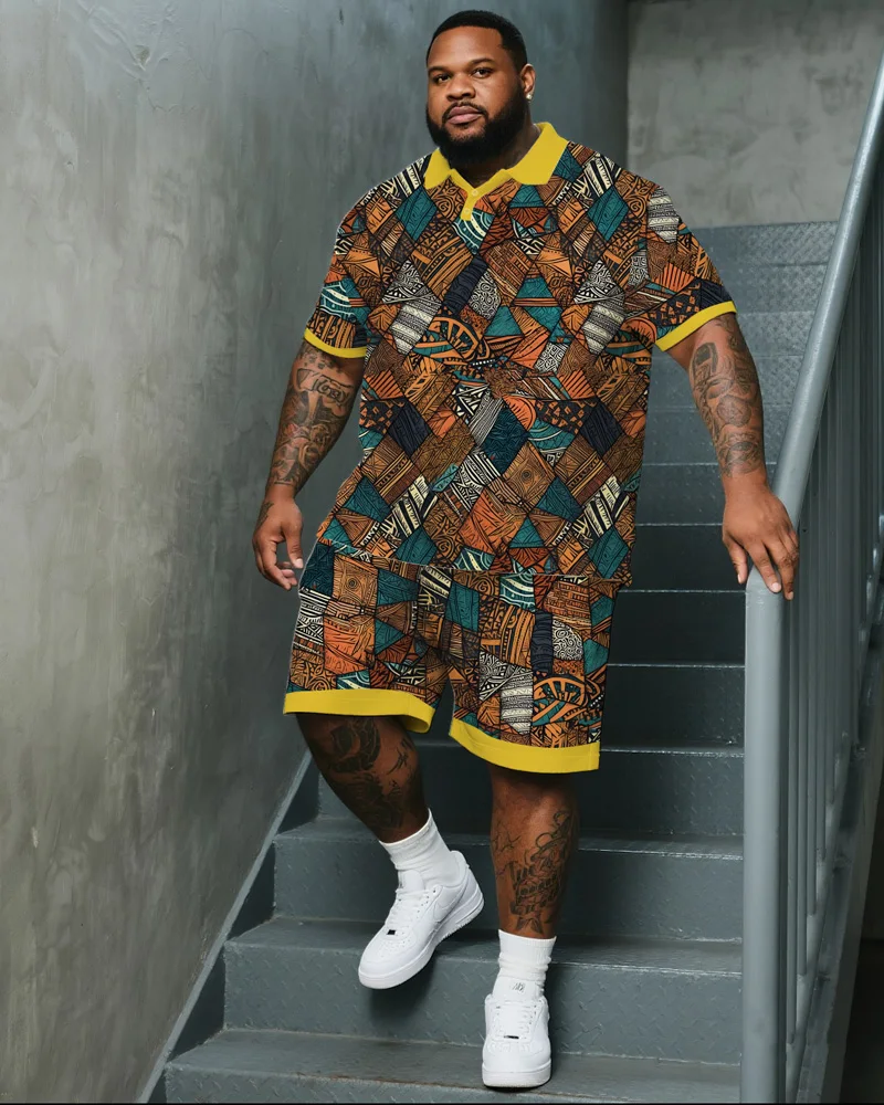 Big & Tall S-9XL Men's Printed Polo Shirt, Short Sleeve Shirt, and Shorts Set 
Big & Tall S-9XL Men's Printed Polo Shirt, Short Sleeve Shirt, and Shorts Set