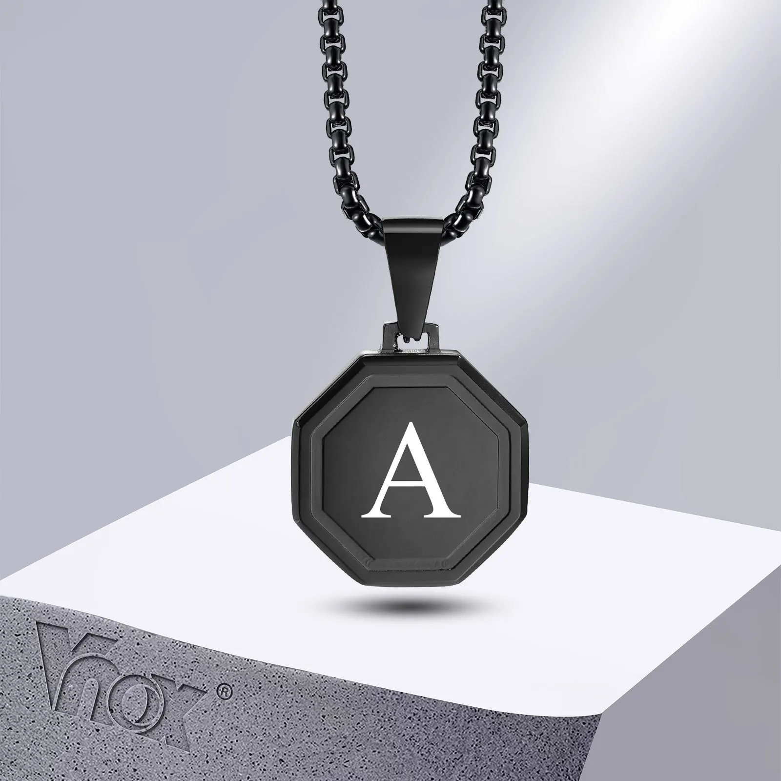 Vnox A-Z Initial Necklaces for Men, Black Octagon Geometric Pendant, Stainless Steel Letter Necklace, Causal Simple Boy Collar
Vnox A-Z Initial Necklaces for Men, Black Octagon Geometric Pendant, Stainless Steel Letter Necklace, Causal Simple Boy Collar