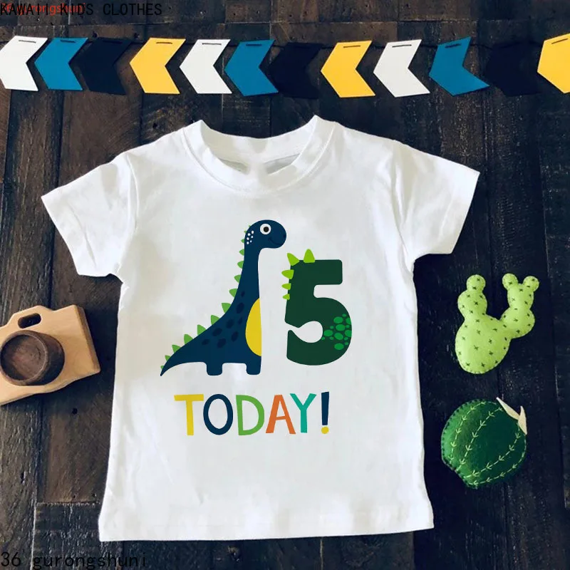 Dinosaur Birthday Number Gift T Shirt Children Happy Birthday Dino Present T-shirt Boy&Girl Animal Funny Gift Kid Tshirt
Dinosaur Birthday Number Gift T Shirt Children Happy Birthday Dino Present T-shirt Boy&Girl Animal Funny Gift Kid Tshirt