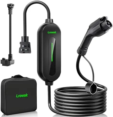 Portable EV Charger 16A 110-240V, 21ft Cable, NEMA 6-20P + 5-15 Adapter, J1772 for All EV/PHEV
Portable EV Charger 16A 110-240V, 21ft Cable, NEMA 6-20P + 5-15 Adapter, J1772 for All EV/PHEV