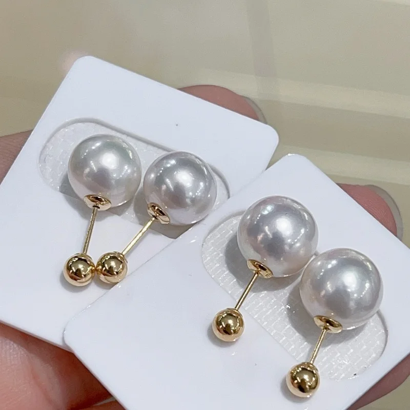 SGARIT Natural Round Pearls 18k Gold Beads Stud Earring for Women Screw Ball Tight Design Korean Fashion Hot Sale
SGARIT Natural Round Pearls 18k Gold Beads Stud Earring for Women Screw Ball Tight Design Korean Fashion Hot Sale