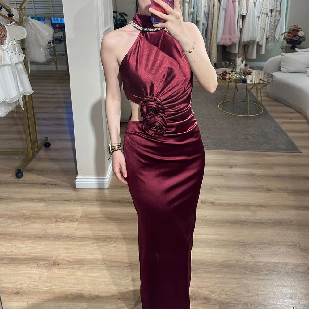 High Neck Pleat 3D Flowes Prom Dresses for Elegant Women 2024 Floor Length Sleeveless Custom Gowns Special Occasion Simple Dress
High Neck Pleat 3D Flowes Prom Dresses for Elegant Women 2024 Floor Length Sleeveless Custom Gowns Special Occasion Simple Dress