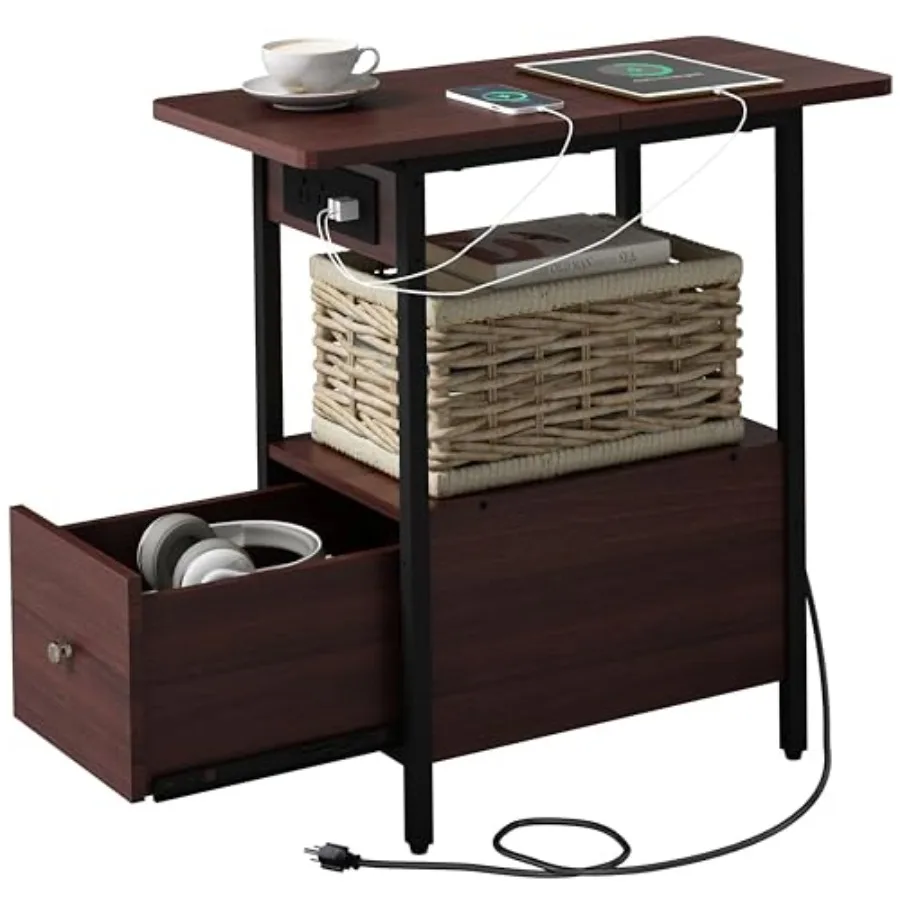 End Table with Charging Station Narrow Side Table with Drawer and USB Ports and Power Outlets Nightstand Bedside Tables for Sma
End Table with Charging Station Narrow Side Table with Drawer and USB Ports and Power Outlets Nightstand Bedside Tables for Sma