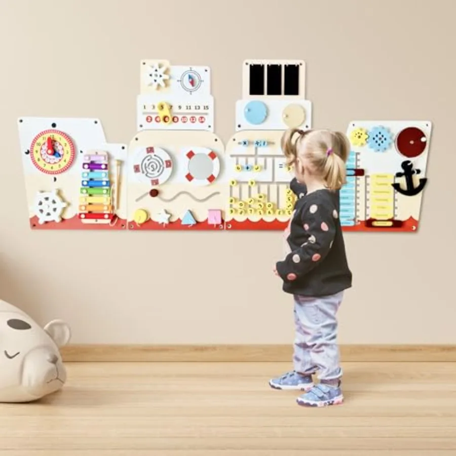 Sensory Wall Panel for Activity Wall Busy Board for Toddlers and Preschoolers Wooden Natural Wood Color 16-in-1 Learning Activi
Sensory Wall Panel for Activity Wall Busy Board for Toddlers and Preschoolers Wooden Natural Wood Color 16-in-1 Learning Activi