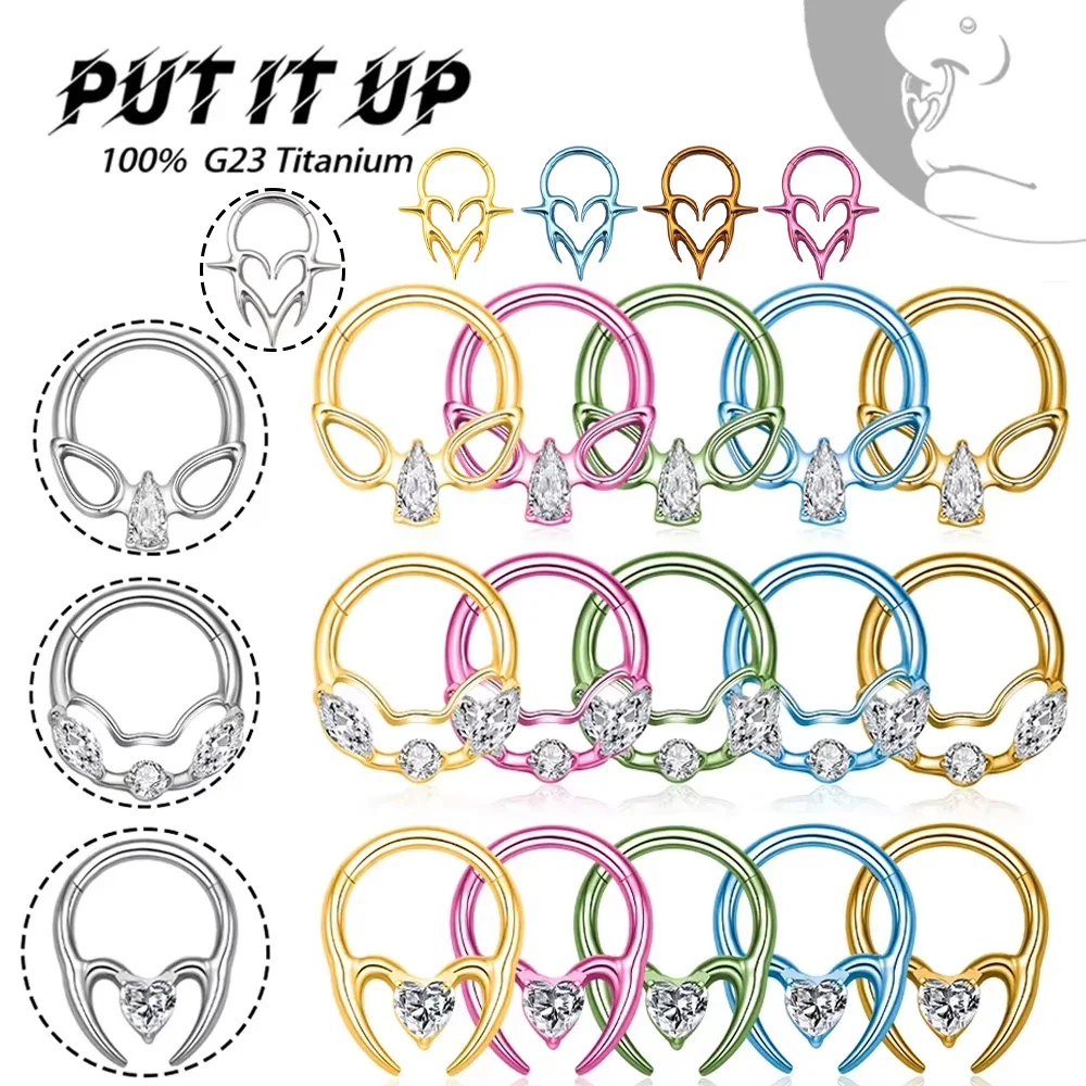 F136 Titanium Punk Skull Zircon Hinged Nose Ring Hypoallergenic Septum Tragus Helix Earrings Body Piercing Jewelry for Women
F136 Titanium Punk Skull Zircon Hinged Nose Ring Hypoallergenic Septum Tragus Helix Earrings Body Piercing Jewelry for Women