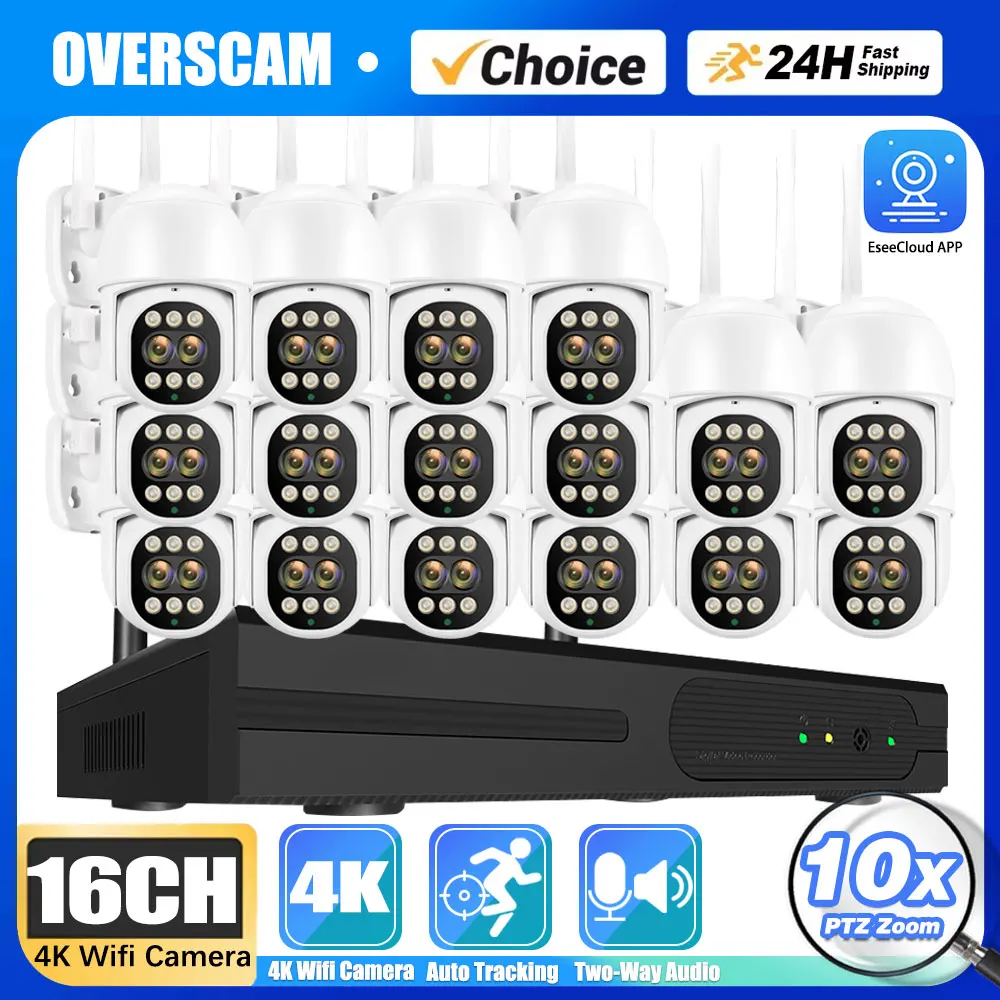 8MP Outdoor WiFi CCTV Camera 10X Zoom Security System Kit 16CH NVR Recorder Set P2P Wireless IP Camera Video Surveillance System
8MP Outdoor WiFi CCTV Camera 10X Zoom Security System Kit 16CH NVR Recorder Set P2P Wireless IP Camera Video Surveillance System