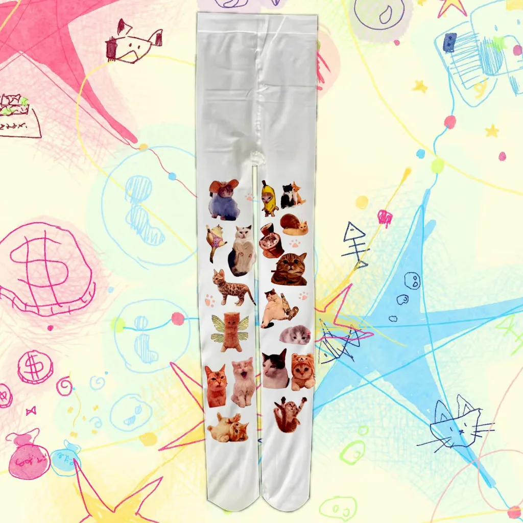 White graffiti pantyhose print retro gothic 2000s fetish Harajuku knee high socks cosplay socks Kawaii candy Emo girl Y2K
White graffiti pantyhose print retro gothic 2000s fetish Harajuku knee high socks cosplay socks Kawaii candy Emo girl Y2K