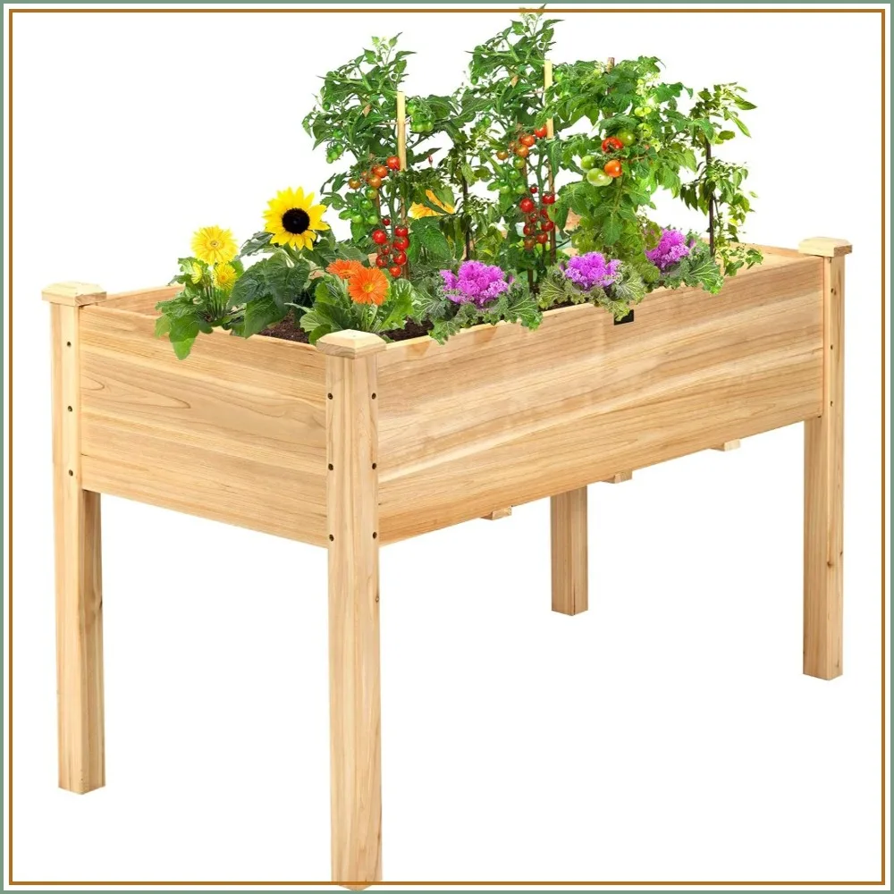 Raised Garden Bed Kit, Elevated Planter Box for Vegetables, Fruits, Herbs, Natural Cedar Wood, 49.5"x23.5"x30"
Raised Garden Bed Kit, Elevated Planter Box for Vegetables, Fruits, Herbs, Natural Cedar Wood, 49.5"x23.5"x30"