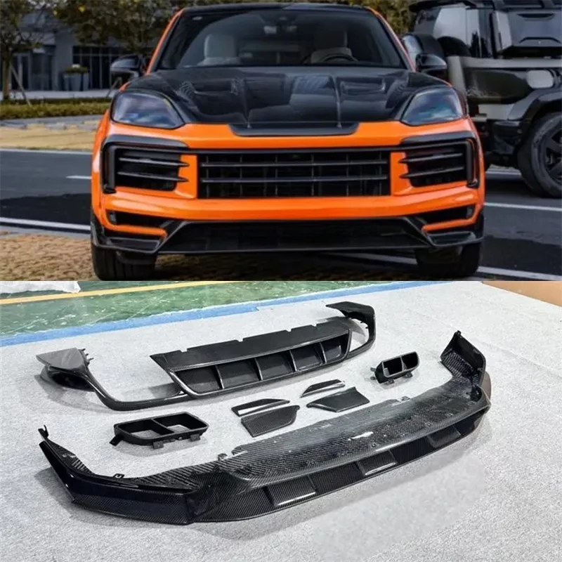 High Quality Dry Carbon Fiber Bumper Front Lip Rear Diffuser Spoiler Kit For Cayenne 2018-2025
High Quality Dry Carbon Fiber Bumper Front Lip Rear Diffuser Spoiler Kit For Cayenne 2018-2025