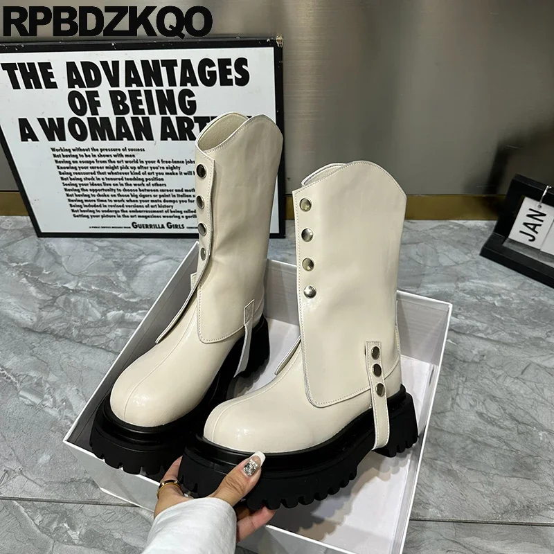 Shoes Side Zip Medium Heel Chunky Metal Round Toe Removable Platform Women Detachable Boots Mid Calf Beige Unique Buckle Ankle
Shoes Side Zip Medium Heel Chunky Metal Round Toe Removable Platform Women Detachable Boots Mid Calf Beige Unique Buckle Ankle