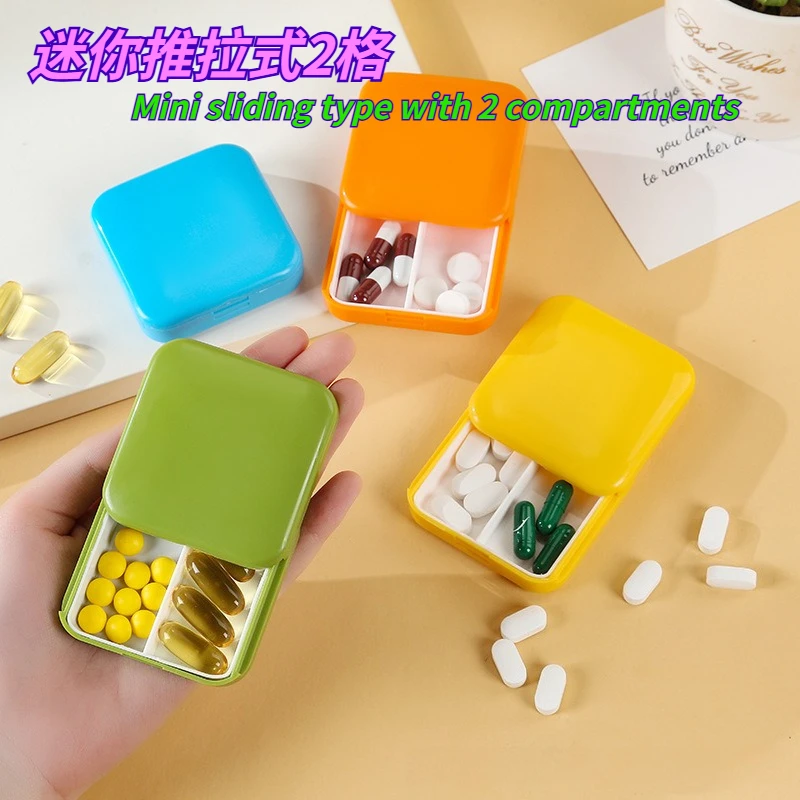 Mini Portable Medicine Dispensing Box, Push-pull Type, 2-compartment, Portable Travel Pill and Vitamin Dispensing Box
Mini Portable Medicine Dispensing Box, Push-pull Type, 2-compartment, Portable Travel Pill and Vitamin Dispensing Box