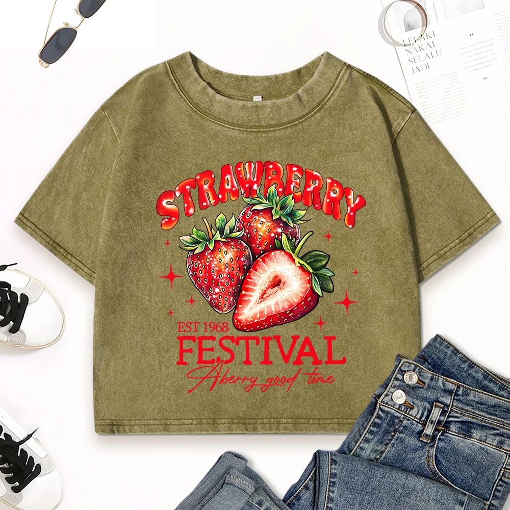 Strawberry Festival Fruits Est 1968 Print Washed T Shirts Women Y2K Slim O-Neck T-Shirt All-Match Y2K Top Summer Cotton Clothes
Strawberry Festival Fruits Est 1968 Print Washed T Shirts Women Y2K Slim O-Neck T-Shirt All-Match Y2K Top Summer Cotton Clothes