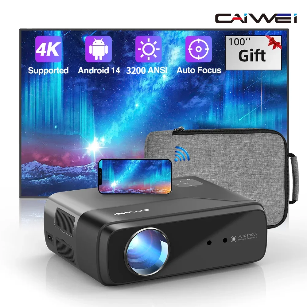 CAIWEI A8 Full HD 1080P Portable Projector 4K Google Certified Auto Focus Home Theater WiFi 6 Dolby Smart Projectors for Outdoor
CAIWEI A8 Full HD 1080P Portable Projector 4K Google Certified Auto Focus Home Theater WiFi 6 Dolby Smart Projectors for Outdoor
