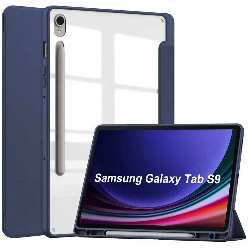 Smart Cover For Samsung Galaxy Tab S9 11" Tablet Case with Pen Holder Clear Acrylic Back Funda For Samsung SM-X710 SM X716B
Smart Cover For Samsung Galaxy Tab S9 11" Tablet Case with Pen Holder Clear Acrylic Back Funda For Samsung SM-X710 SM X716B