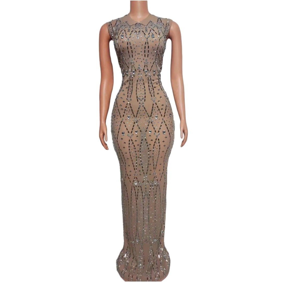 Sparkly Hot Process Rhinestone Stretch Long Dress For Women Pregant Birthday Prom Evening Dressy Performance Stage Wear 2024
Sparkly Hot Process Rhinestone Stretch Long Dress For Women Pregant Birthday Prom Evening Dressy Performance Stage Wear 2024