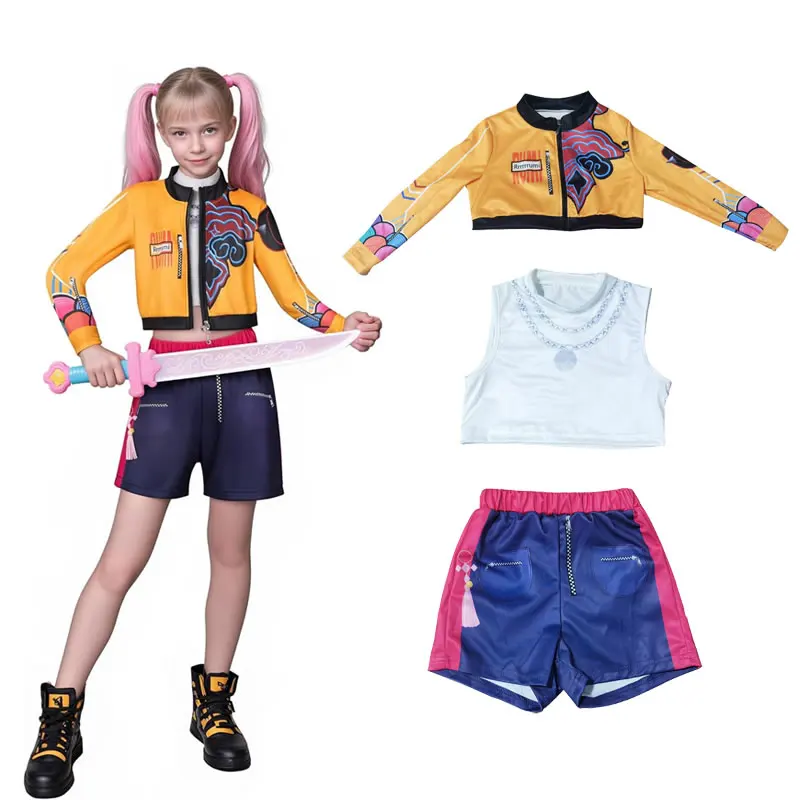 Halloween Demon Hunter Costumes For Teen Girl Set Pop Singers Dance Stage Role Play Child Coat+Vest+Pant 3pcs Outfit Cloth
Halloween Demon Hunter Costumes For Teen Girl Set Pop Singers Dance Stage Role Play Child Coat+Vest+Pant 3pcs Outfit Cloth