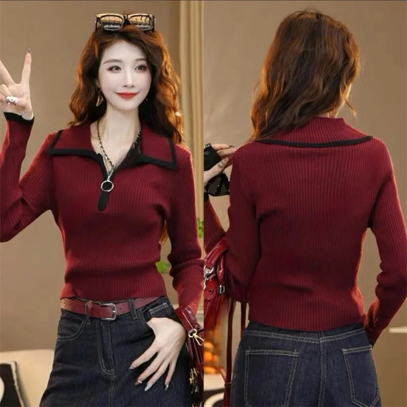 Осень-зима, джемпер на молнии, женские вязаные топы, 2025 г., женский свитер с длинными рукавами, модный пуловер с откидным воротником, женский трикотаж
Осень-зима, джемпер на молнии, женские вязаные топы, 2025 г., женский свитер с длинными рукавами, модный пуловер с откидным воротником, женский трикотаж