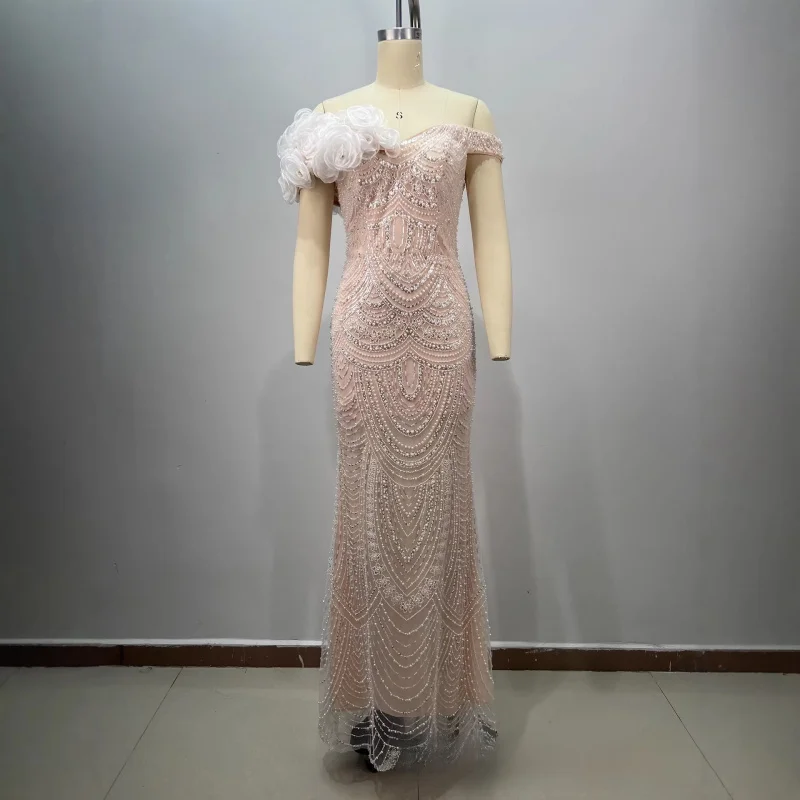 New Arrival: Women's Dress - Gorgeous and Elegant Off-Shoulder Strapless Gown with Intricate Embroidered Flowers, Bodycon Fishta
New Arrival: Women's Dress - Gorgeous and Elegant Off-Shoulder Strapless Gown with Intricate Embroidered Flowers, Bodycon Fishta
