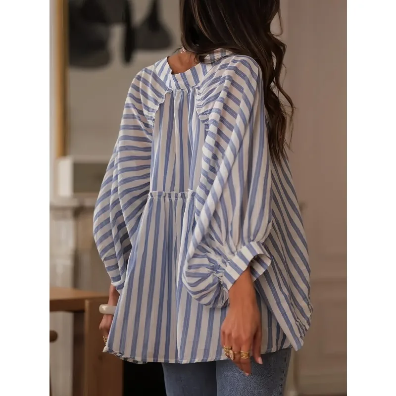 2026 Spring and Summer Long Sleeve Striped Shirt Skinny Casual Loose Women's Shirt Top Women
2026 Spring and Summer Long Sleeve Striped Shirt Skinny Casual Loose Women's Shirt Top Women