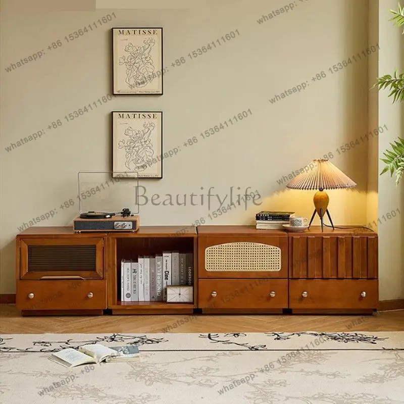LD Nordic retro solid wood bookcase module combination living room bedside storage cabinet
LD Nordic retro solid wood bookcase module combination living room bedside storage cabinet