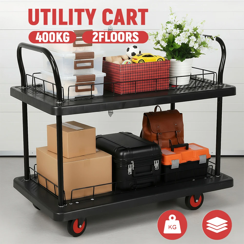 Двухъярусная усиленная передвижная тележка на колесах, многофункциональная мобильная тележка для склада/гаража/уборки/производства
Двухъярусная усиленная передвижная тележка на колесах, многофункциональная мобильная тележка для склада/гаража/уборки/производства