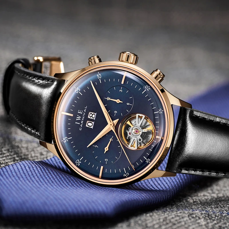 Carnival Fashion Mens Mechanical Watches Top Brand Luxury Automatic Tourbillon Watch Men Stainless Steel Waterproof Clock Male
Carnival Fashion Mens Mechanical Watches Top Brand Luxury Automatic Tourbillon Watch Men Stainless Steel Waterproof Clock Male
