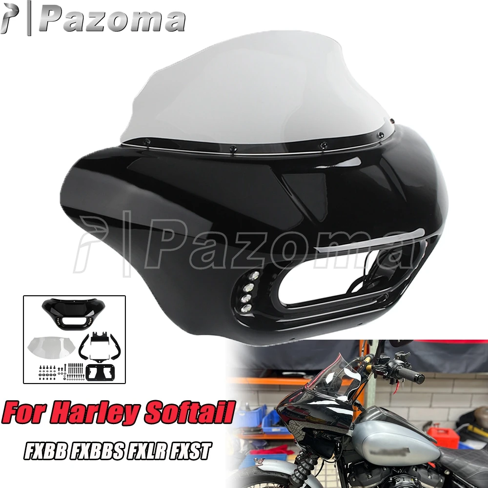 Shark Headlight Fairing Motorcycle Head Light Cowl Cover Lighting Bracket Mounting Kit For Harley Softail FXBB FXBBS FXLR FXST
Shark Headlight Fairing Motorcycle Head Light Cowl Cover Lighting Bracket Mounting Kit For Harley Softail FXBB FXBBS FXLR FXST