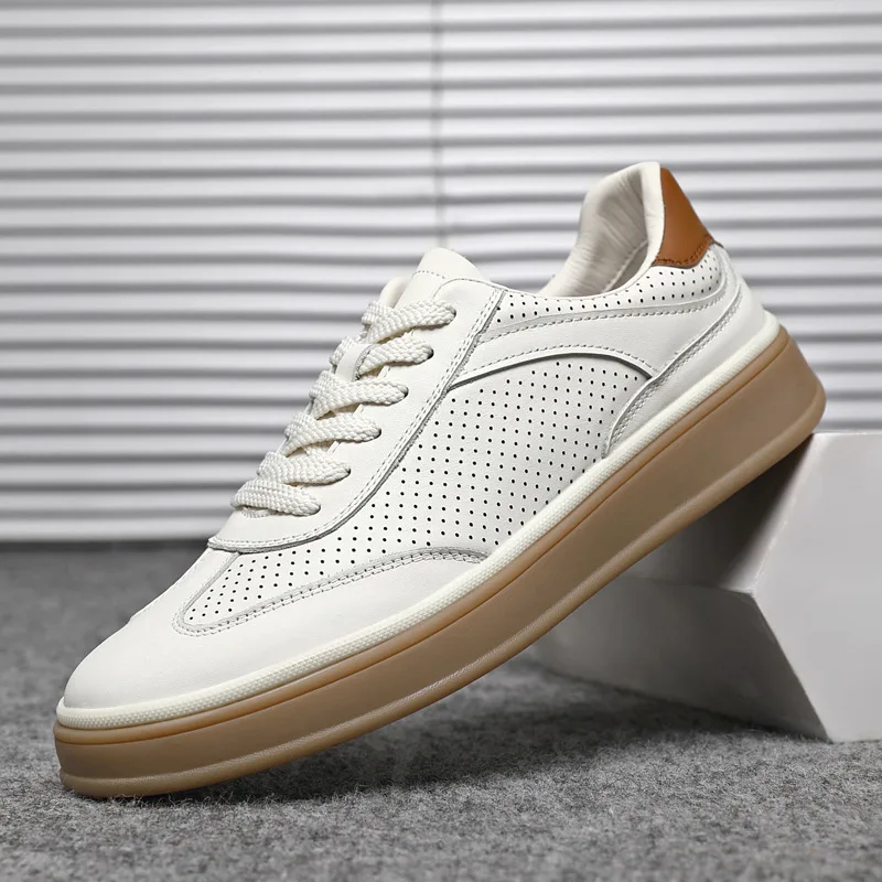 New Shoes for Men Genuine Leather Casual Shoes Breathable Flat Skateboard Shoes Youth Street Lace-up Sneakers
New Shoes for Men Genuine Leather Casual Shoes Breathable Flat Skateboard Shoes Youth Street Lace-up Sneakers