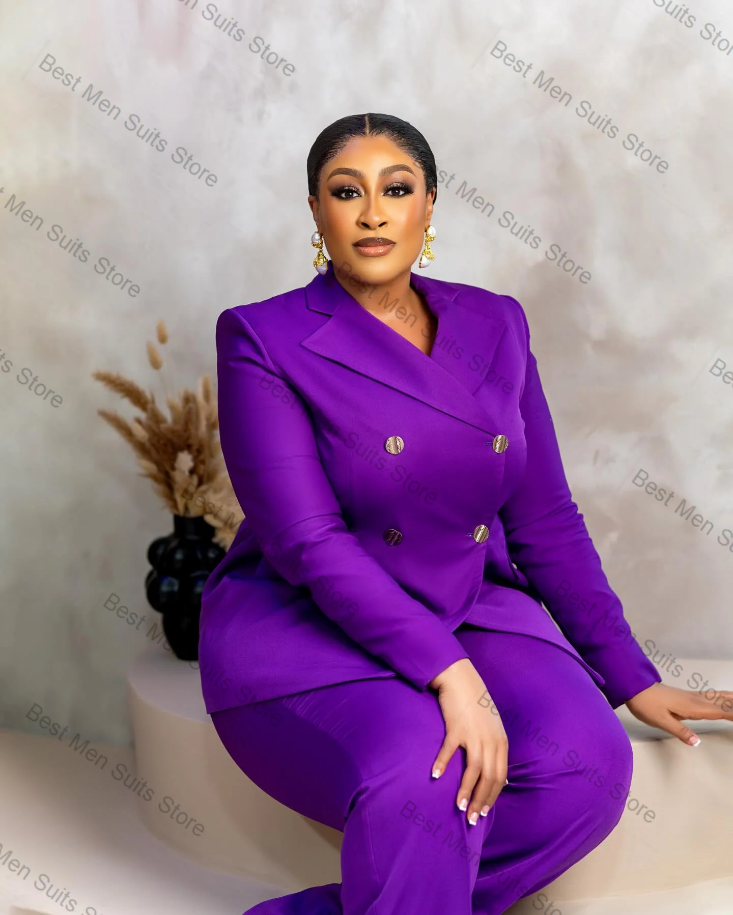 Purple Women Suit Set 3 Pcs Long Overcoat+Blazer+Pants Cotton Formal Office Lady Jacket Customized Wedding Guest Coat
Purple Women Suit Set 3 Pcs Long Overcoat+Blazer+Pants Cotton Formal Office Lady Jacket Customized Wedding Guest Coat