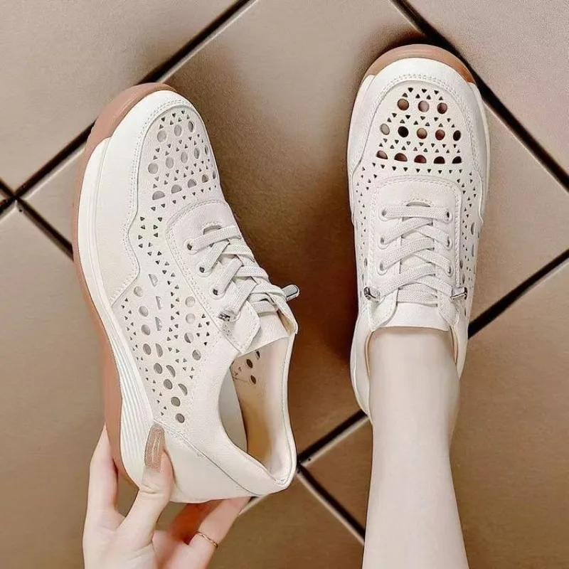 Women's Sneakers Wedge Platform Round Toe Perforated Cutout Lace Up Leather Look Casual Summer Daily Outdoor Walking Footwear
Women's Sneakers Wedge Platform Round Toe Perforated Cutout Lace Up Leather Look Casual Summer Daily Outdoor Walking Footwear