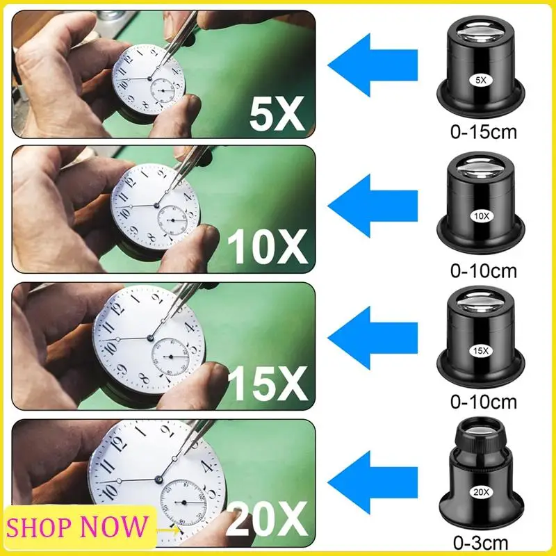 Специальная 4 шт. Ювелирная лупа 5X/10X/15X/20X, портативная ручная лупа, купольная оптика, лупы, увеличительное стекло
Специальная 4 шт. Ювелирная лупа 5X/10X/15X/20X, портативная ручная лупа, купольная оптика, лупы, увеличительное стекло
