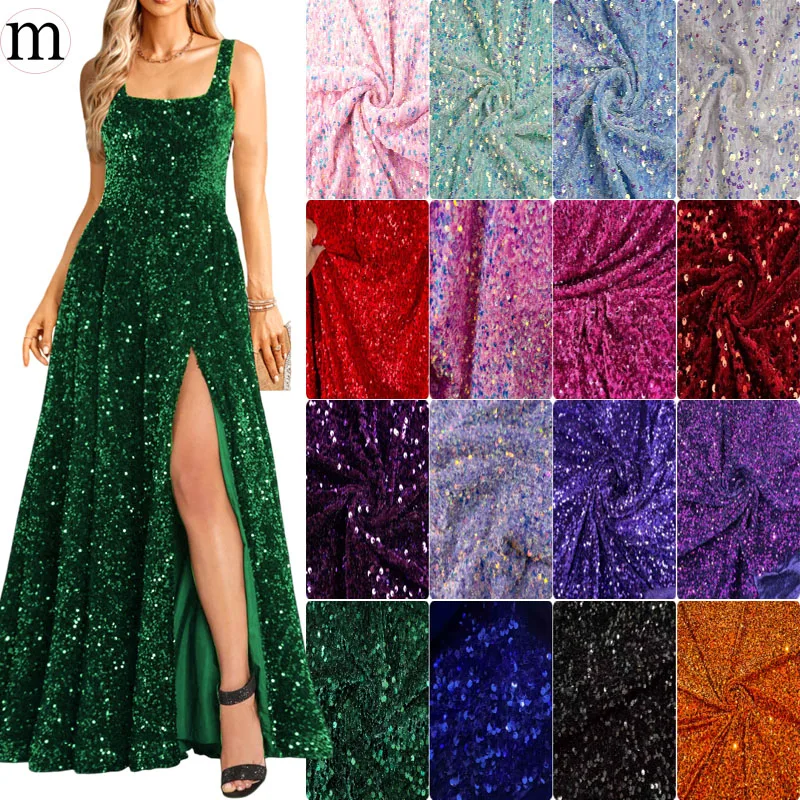 Sequin Fabric Evening Prom Dress By Meters Velvet Reflective DIY accessorie Wedding Dresses Clothes Fabrics Party Special Events
Sequin Fabric Evening Prom Dress By Meters Velvet Reflective DIY accessorie Wedding Dresses Clothes Fabrics Party Special Events