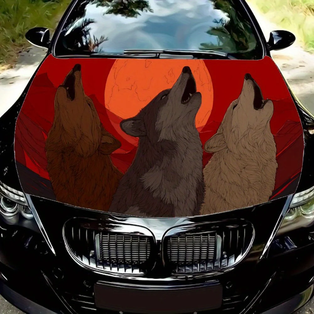 Personalized Three Wolves on Red Background Hood Sticker - Wild Art Style PVC Car Vinyl Wraps, Self-Adhesive Waterproof Car Hood
Personalized Three Wolves on Red Background Hood Sticker - Wild Art Style PVC Car Vinyl Wraps, Self-Adhesive Waterproof Car Hood