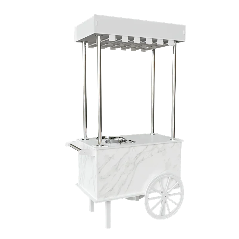 Hot Sale Popular Candy Display Wedding Champagne Cart Supplier Trolley PVC Champagne Cart for Events
Hot Sale Popular Candy Display Wedding Champagne Cart Supplier Trolley PVC Champagne Cart for Events