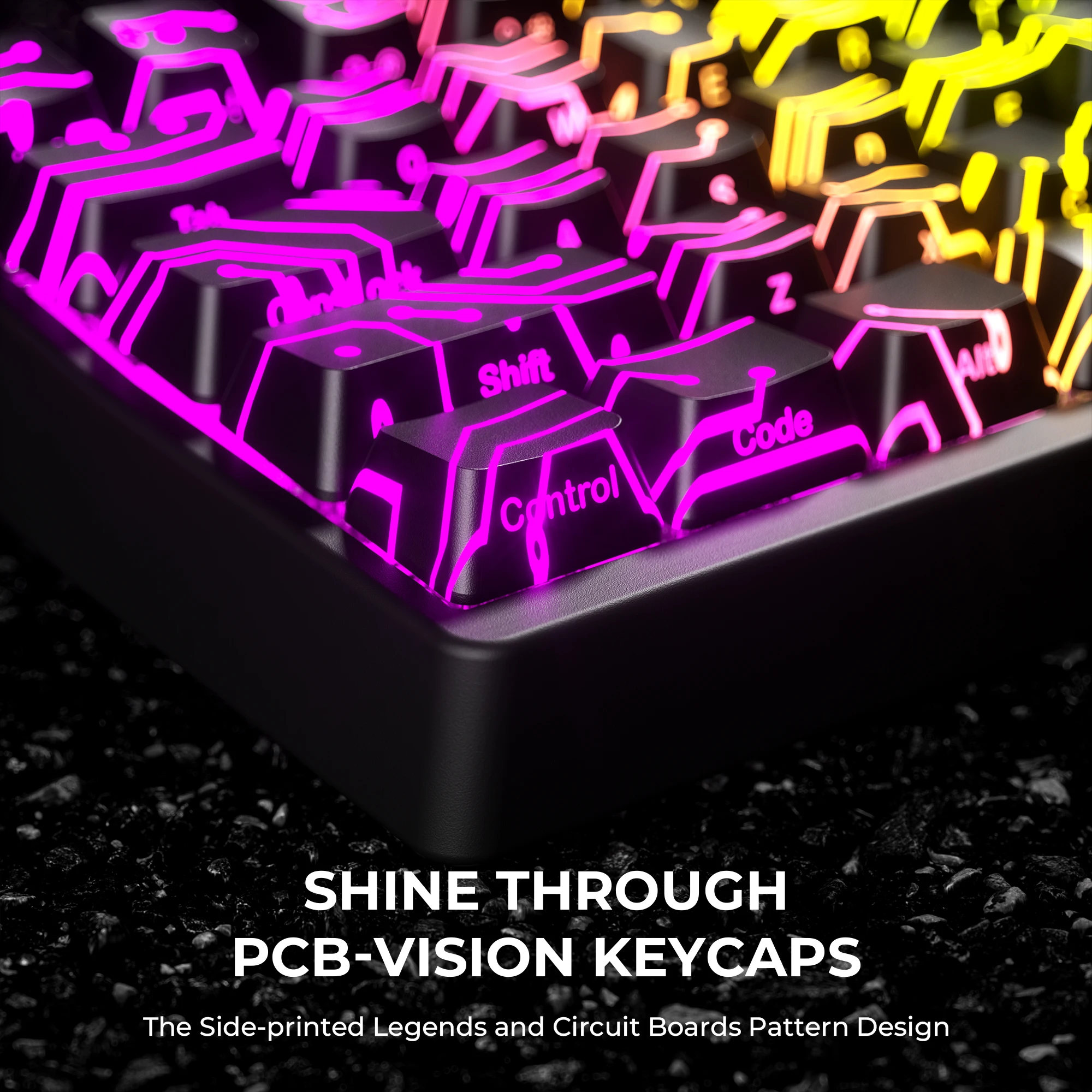 XVX Cyber World Design Pattern Translucent Keycaps OEM Profile IMD-Tech 118 Keys Black Backlight Key Caps
XVX Cyber World Design Pattern Translucent Keycaps OEM Profile IMD-Tech 118 Keys Black Backlight Key Caps