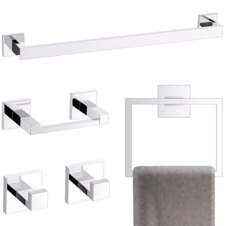 5-Piece throom Hrdwre Towel r SUS304 Stinless Steel Towel Rcks for throom Wll Mounted, 23.6-Inch
5-Piece throom Hrdwre Towel r SUS304 Stinless Steel Towel Rcks for throom Wll Mounted, 23.6-Inch