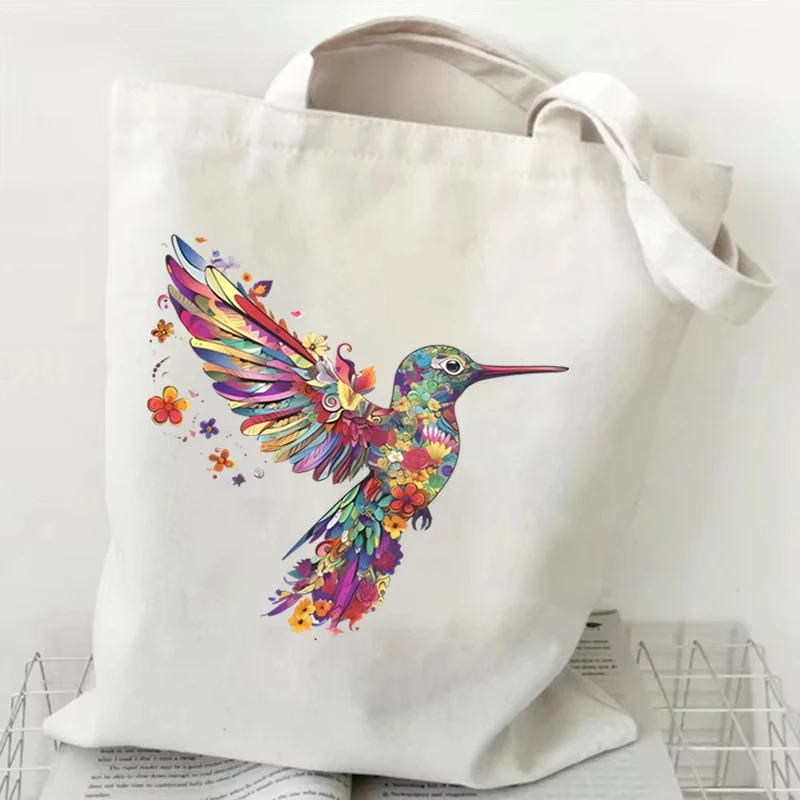 Colorful Hummingbird Canvas Shoulder Bag Flower Pattern Artistic Illustrated Women's Casual Tote Handbag for Daily Outfits
Colorful Hummingbird Canvas Shoulder Bag Flower Pattern Artistic Illustrated Women's Casual Tote Handbag for Daily Outfits