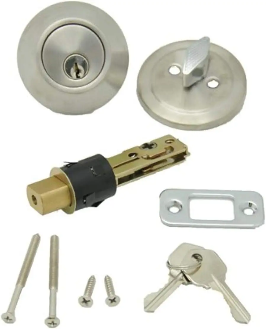 1" Throw Stainless Steel Dead Bolt Lock Set - Silver, Fits Standard Doors
1" Throw Stainless Steel Dead Bolt Lock Set - Silver, Fits Standard Doors