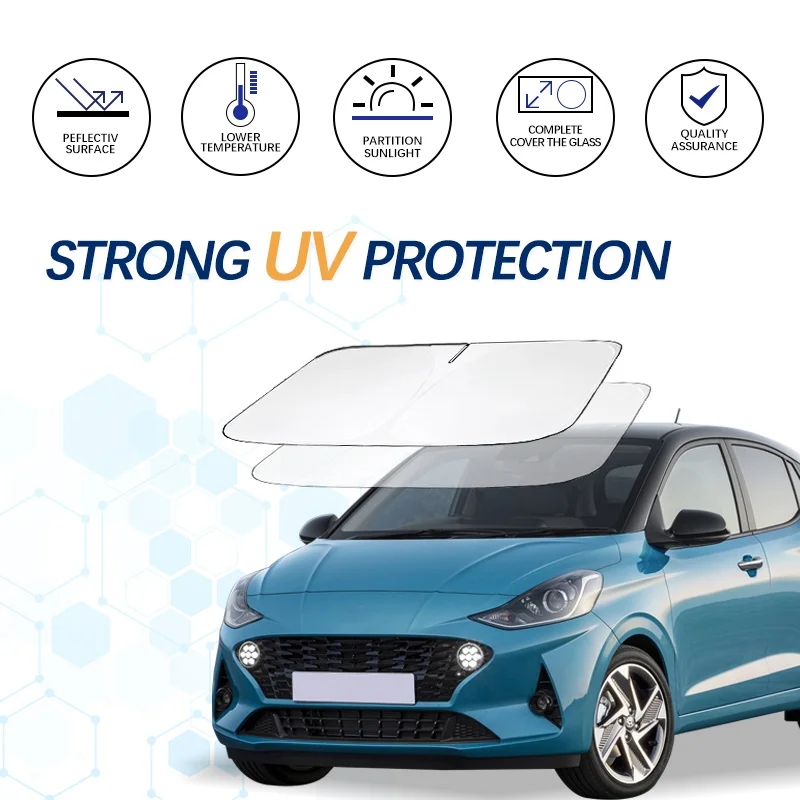Car Windshield Sun Shade For Hyundai i10 Sunshade Summer Visor Protector Foldable Blocks UV Rays Protection Accessories
Car Windshield Sun Shade For Hyundai i10 Sunshade Summer Visor Protector Foldable Blocks UV Rays Protection Accessories