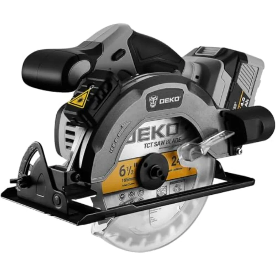 20V Cordless Circular Saw 6-1/2-Inch Blade 4500 RPM 0-50 Degree Bevel Capability Circular Saw Cordless with 4.0Ah Battery and C
20V Cordless Circular Saw 6-1/2-Inch Blade 4500 RPM 0-50 Degree Bevel Capability Circular Saw Cordless with 4.0Ah Battery and C