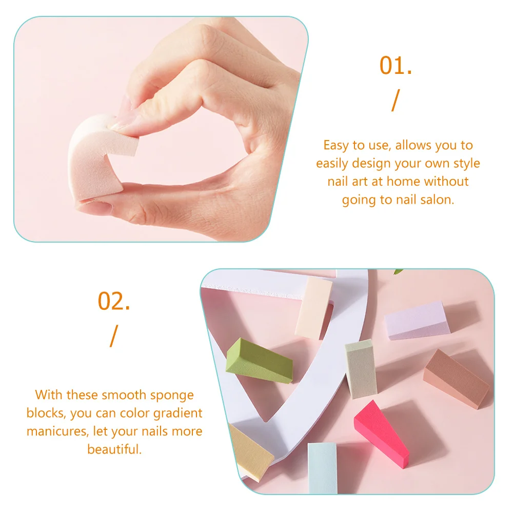 24pcs Triangle Sponge Blocks Nail Art Salon Home DIY Gradient Coloring Tools Manicure Stamping Sponges Practical Women Nails
24pcs Triangle Sponge Blocks Nail Art Salon Home DIY Gradient Coloring Tools Manicure Stamping Sponges Practical Women Nails
