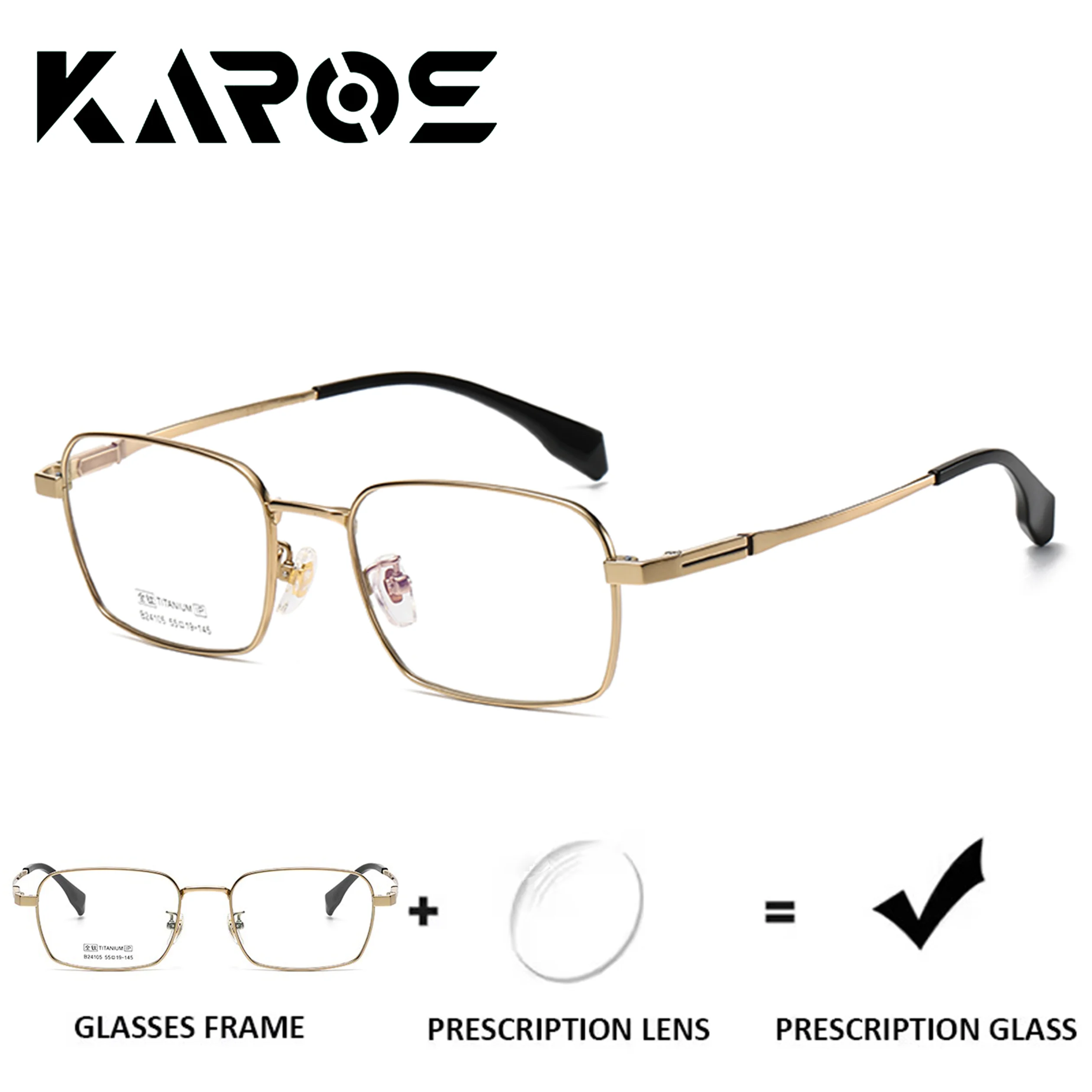 KAROS Pure Titanium Prescription Eyeglasses Custom Power Lenses For Comfort Unisex Optical Glasses
KAROS Pure Titanium Prescription Eyeglasses Custom Power Lenses For Comfort Unisex Optical Glasses