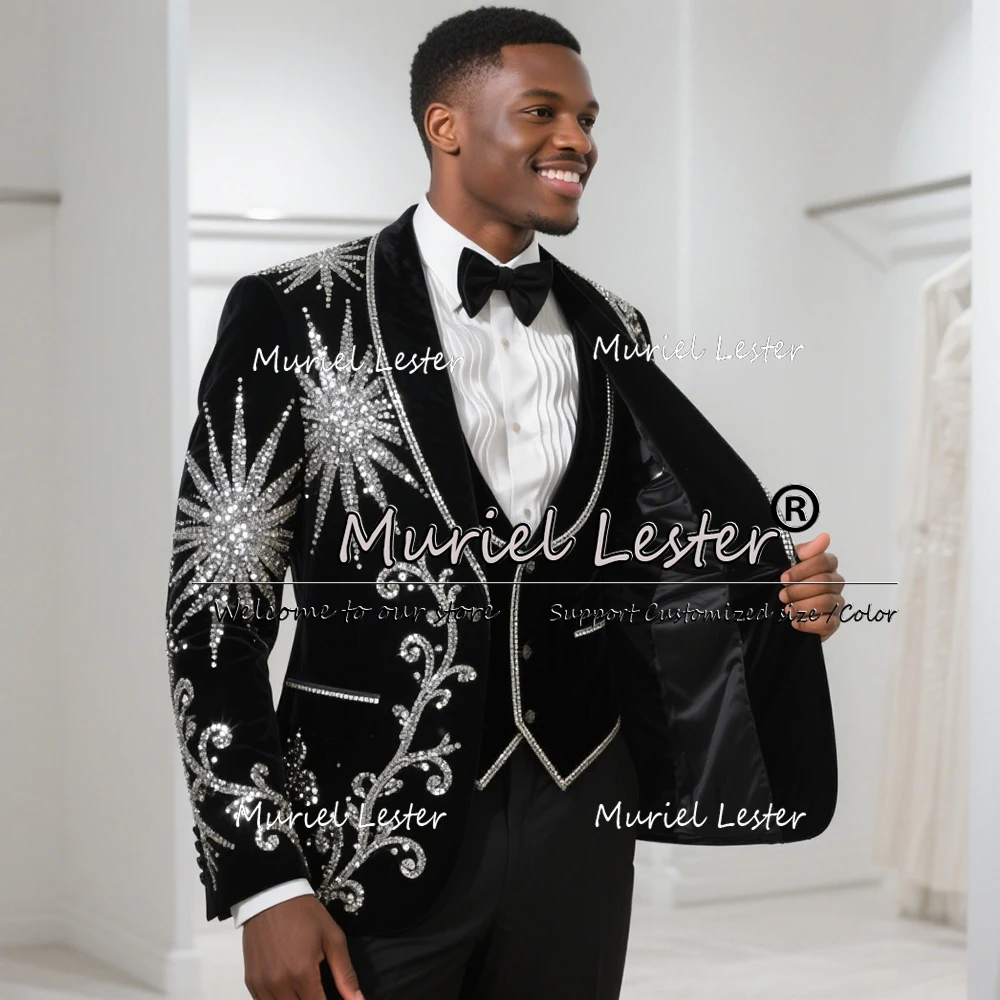 Unique Design Beaded Suits Men For Wedding 3 Pieces Sets terno masculino completo Customized Sliver Crystals Wedding Tuxedo 2026
Unique Design Beaded Suits Men For Wedding 3 Pieces Sets terno masculino completo Customized Sliver Crystals Wedding Tuxedo 2026
