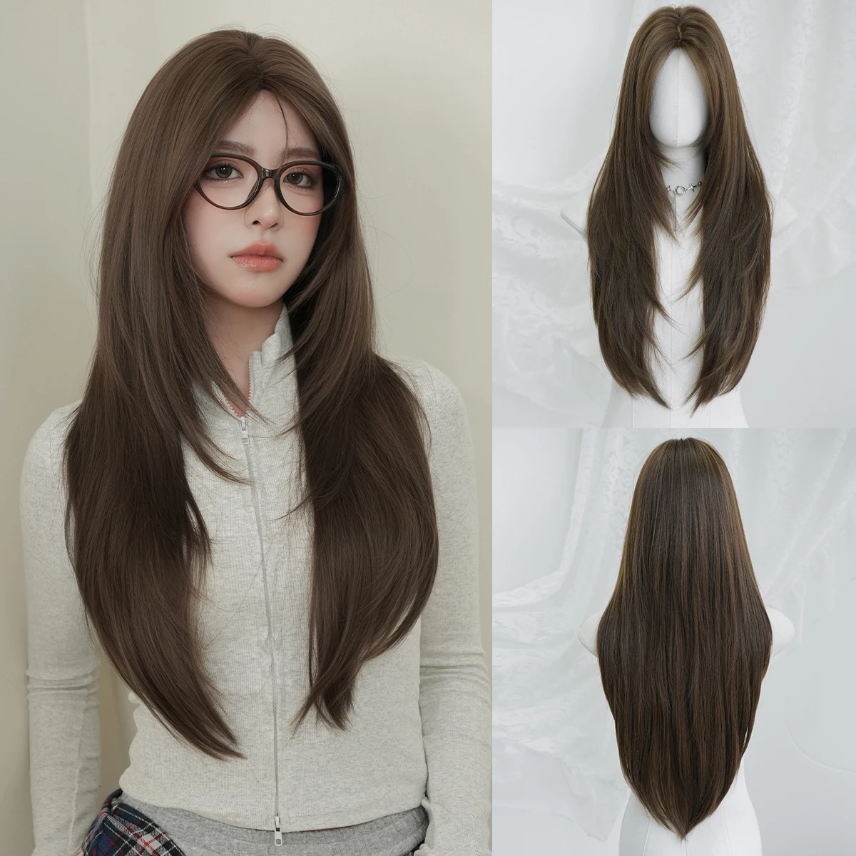 7JHH WIGS Long Straight Mocha Brown Wig for Women Synthetic Layered Modest Fashion Middle Part Wear and Go Dark Brown Wigs
7JHH WIGS Long Straight Mocha Brown Wig for Women Synthetic Layered Modest Fashion Middle Part Wear and Go Dark Brown Wigs