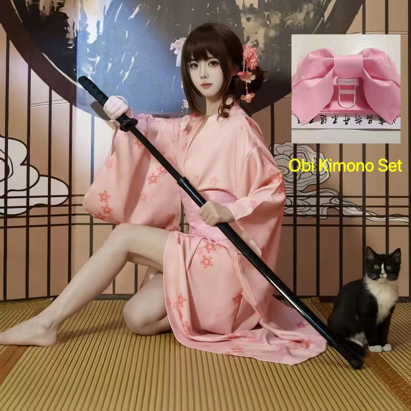 Cute Sweet Pink Kimono, Traditional Japanese Clothing Yukata, Asian Photography Bathrobe, Carnival Party Cosplay Robe for Female
Cute Sweet Pink Kimono, Traditional Japanese Clothing Yukata, Asian Photography Bathrobe, Carnival Party Cosplay Robe for Female